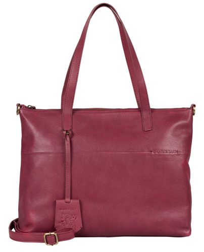 Burkely Natural Norah Workbag mályva színű női bőr válltáska, kézitáska, laptop tartóval 14"