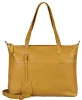Burkely Natural Norah Workbag sárga színű női bőr válltáska, kézitáska, laptop tartóval 14"
