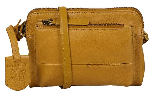 Burkely Natural Norah sárga bőr mini női oldaltáska