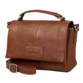   Burkely Soft Skylar konyak színű kisméretű női bőr kézitáska, vállpánttal 18 x 13 cm