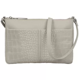   Burkely Cool Colbie világosszürke női bőr oldaltáska, crossbody 24 x 16 x 3 cm