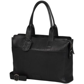   Burkely Soft Skylar fekete, női bőr laptoptáska, válltáska 15,6"