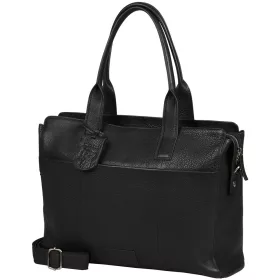   Burkely Soft Skylar fekete, női bőr laptoptáska, válltáska 15,6"