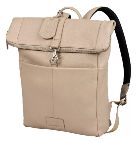 Burkely SOFT SKYLAR taupe bőr hátizsák, laptoptartó 14''
