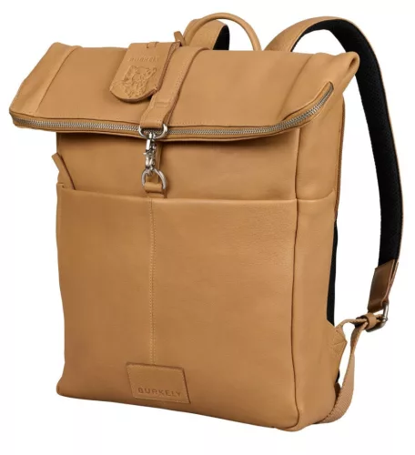 Burkely SOFT SKYLAR Rolltop bézs bőr laptoptartós, hátizsák 14''