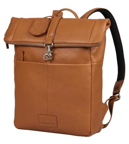 Burkely SOFT SKYLAR Rolltop konyakbarna bőr laptoptartós, hátizsák 14"