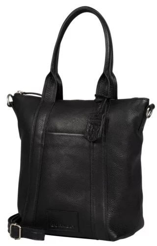 Burkely Mini Shopper fekete bőr válltáska, shopper