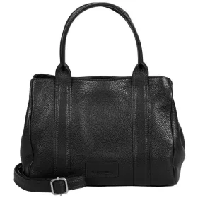   Burkely Soft Skylar fekete női bőr kézitáska, vállpánttal 26 × 16 × 10 cm