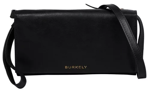 Burkely Fine Firenze fekete mini női bőr válltáska, crossbody 20 x 12 x 3 cm
