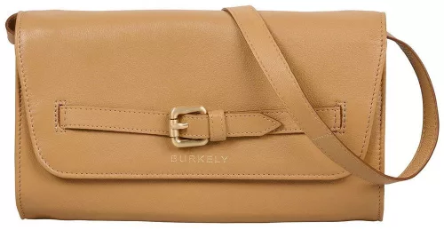 Burkely Demi mogyoróbarna női bőr válltáska, clutch 23 × 13 × 8 cm