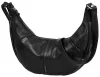 Burkely Nalan fekete ívelt női bőr válltáska, crossbody 40 × 18 × 8 cm
