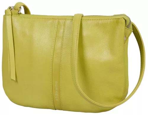 Burkely Nalan világoszöld női bőr válltáska, crossbody 24 × 17 × 2,5 cm