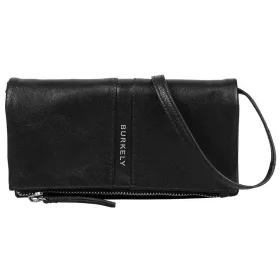   Burkely Nalan fekete női bőr válltáska, crossbody 20 × 9 × 3 cm