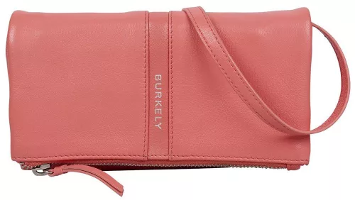 Burkely Nalan korall színű női bőr válltáska, crossbody 20 × 9 × 3 cm