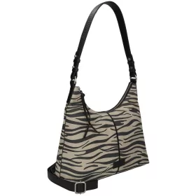   Burkely Animo Hobo fekete-fehér női bőr válltáska 30 × 20 × 9 cm