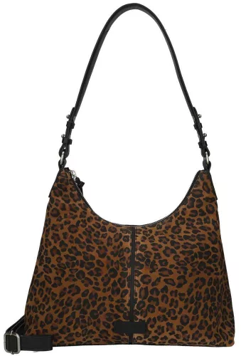 Burkely Animo Hobo leopárd mintás női bőr válltáska 30 × 20 × 9 cm