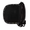 Burkely női fekete bőr oldaltáska, crossbody