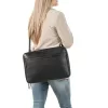 Burkely Bold Bobby Sleeve fekete bőr laptoptáska, oldaltáska 15.6"  39 x 28 cm