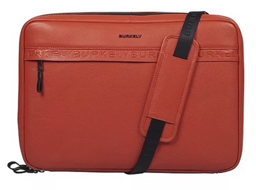 Burkely Bold Bobby Sleeve piros bőr laptoptáska, oldaltáska 15.6"  39 x 28 cm