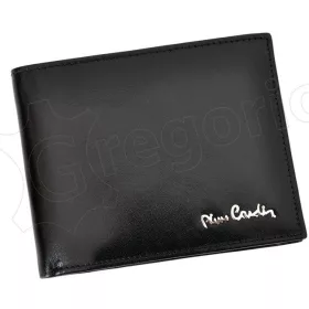   Pierre Cardin férfi bőr pénztárca, fekete, 12,5 × 9,5 cm