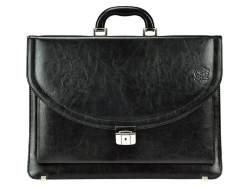 Stefania B580 BY fekete uniszex bőr aktatáska 42 x 32 x 15 cm