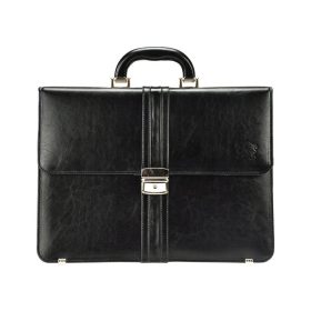   Stefania B391 BY fekete uniszex bőr aktatáska 38 x 28 x 13 cm
