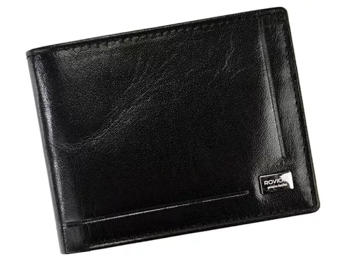 Rovicky CPR-023-BAR RFID fekete férfi bőr pénztárca 11 x 8.5 x 2 cm