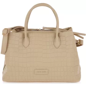  Pierre Cardin bézs rostbőr női kézitáska, válltáska 33 x 24 x 13 cm