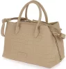 Pierre Cardin bézs rostbőr női kézitáska, válltáska 33 x 24 x 13 cm