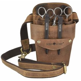   Greenburry fodrász szerszám, olló tartó bőr övtáska, öv
