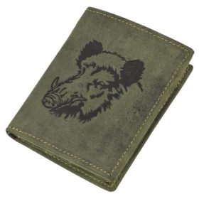   Greenburry vaddisznó mintás vadász bőr pénztárca, oliva
