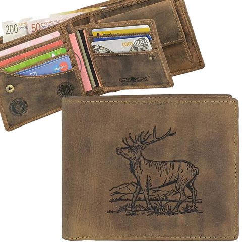 Greenburry szarvas mintás vadász bőr pénztárca