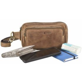 Greenburry pull-up, antik hatású barna bőr övtáska