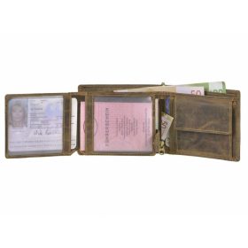 Greenburry fekvő, motor motívumos bőr pénztárca, barna