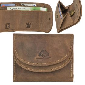 Greenburry uniszex bőr íves mini pénztárca