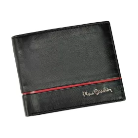  Pierre Cardin SAHARA TILAK15 325 fekete-piros férfi bőr pénztárca 12 x 9.5 x 2.5 cm