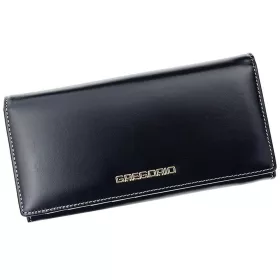   Gregorio nagyméretű, sötétkék színű női bőr pénztárca 18,5 × 9,5 cm