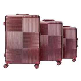   Pierre Cardin prémium minőségű bordó pp keményfalú bőrönd szett 55/65/75 cm