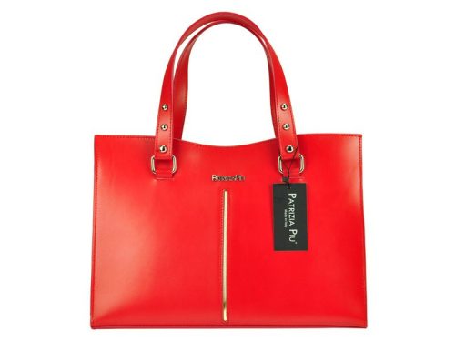 Patrizia 22-004 piros női bőr válltáska 38.5 x 28 x 14 cm