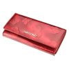 Gregorio BT-114 női lakkbőr pénztárca, piros pillangó mintás, 17,5 × 9,5 cm