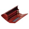 Gregorio BT-114 női lakkbőr pénztárca, piros pillangó mintás, 17,5 × 9,5 cm
