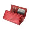 Gregorio BT-114 női lakkbőr pénztárca, piros pillangó mintás, 17,5 × 9,5 cm