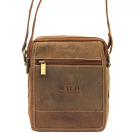   Wild 251-MH konyak férfi bőr oldaltáska, válltáska 16 x 21 x 7 cm