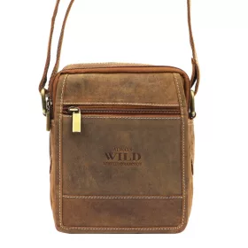   Wild 251-MH konyak férfi bőr oldaltáska, válltáska 16 x 21 x 7 cm