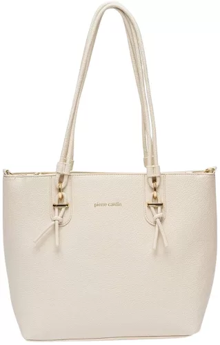 Pierre Cardin bézs rostbőr női kézitáska, válltáska 36 x 29 x 14 cm