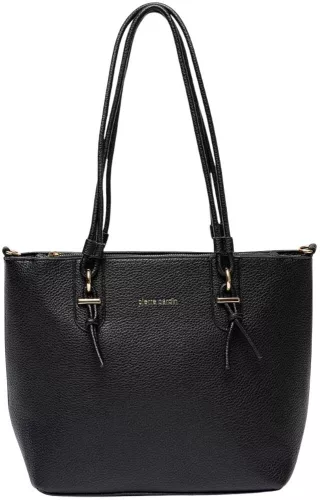 Pierre Cardin fekete rostbőr női kézitáska, válltáska 36 x 29 x 14 cm