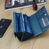 Gregorio LN-107 türkizkék női bőr pénztárca 16.5 x 9 x 3.8 cm