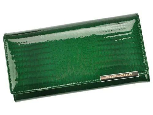 Gregorio GF100 zöld női bőr pénztárca 18.5 x 10 x 3 cm