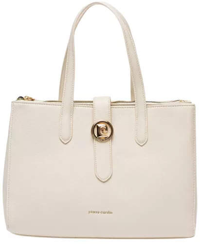 Pierre Cardin bézs rostbőr női kézitáska, válltáska 33 x 24 x 13 cm