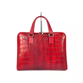  Camilla 777 CROCO piros női bőr laptoptáska 40 x 31 x 6 cm